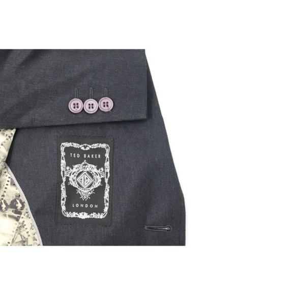 Ted baker sport coat men's 40L charcoal gray Debonair Movjak two button wool - Picture 16 of 16